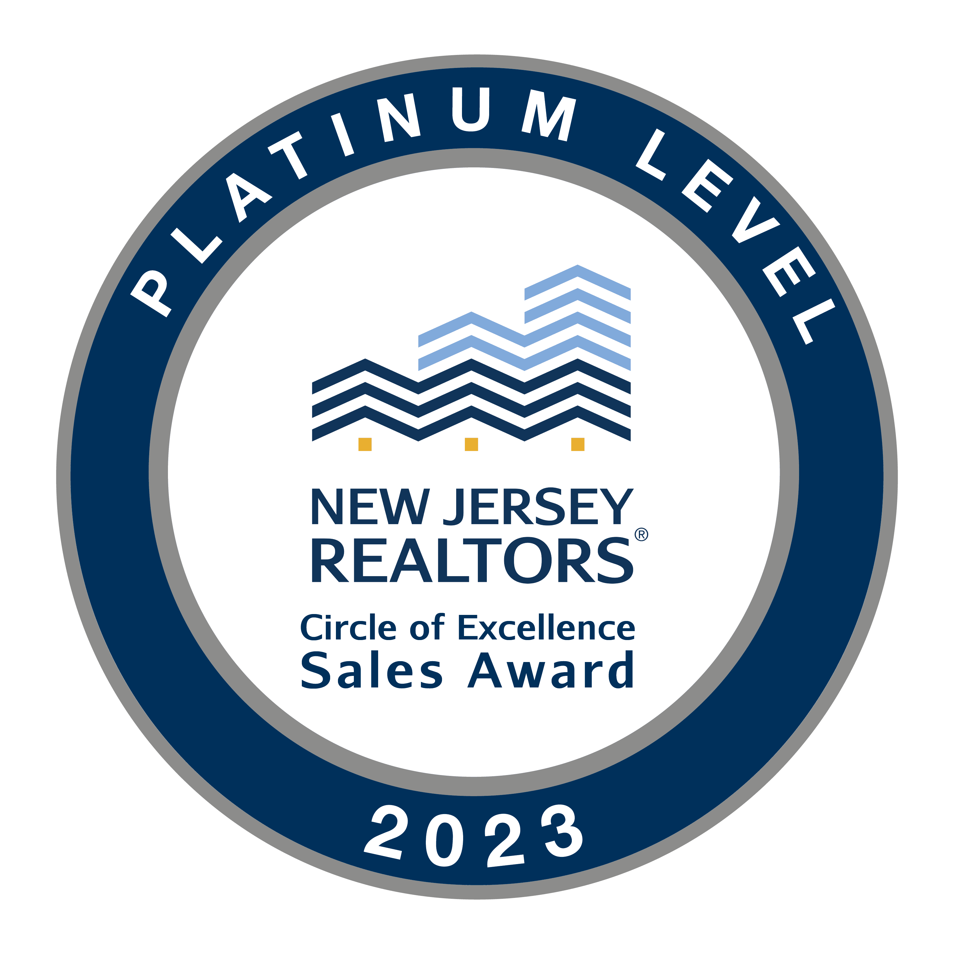 NJ REALTORS Circle of Excellence Platinum 2023